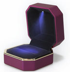 Luxury Ring Box Square Velvet Wedding Case Jewelry