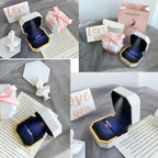 Luxury Ring Box Square Velvet Wedding Case Jewelry