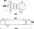 Luxury Thermostatic Shower Mixer Modern Bar for Bathroom