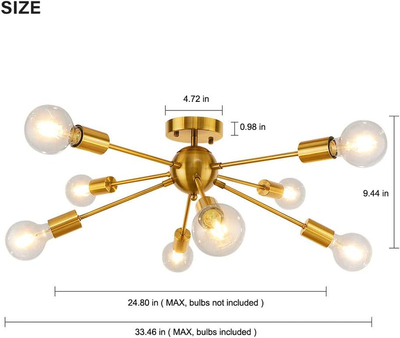 Chandelier Modern Brass Pendant Ceiling Light 12 Lights