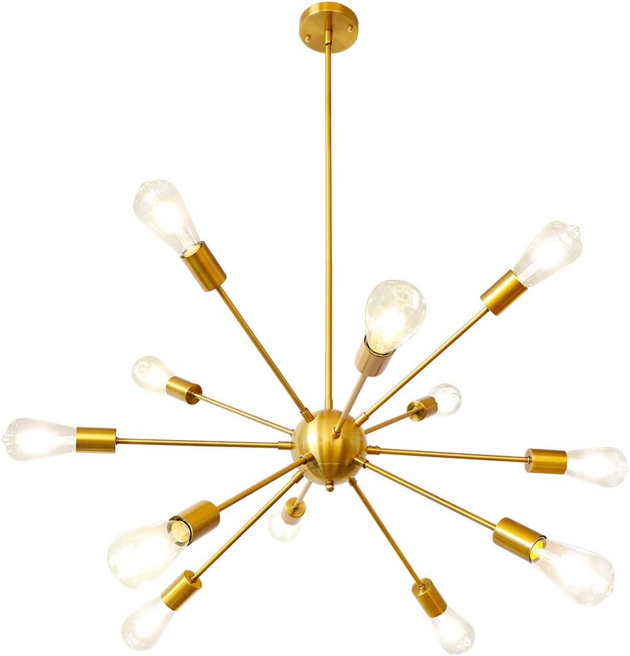 Lynpon Sputnik Chandelier Modern Brass Pendant Ceiling Light
