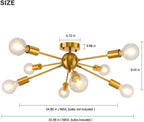 Lynpon Sputnik Chandelier Modern Brass Pendant Ceiling Light