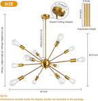 Lynpon Sputnik Chandelier Modern Brass Pendant Ceiling Light
