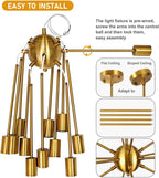Lynpon Sputnik Chandelier Modern Brass Pendant Ceiling Light