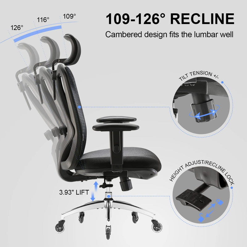 M18 Office Chair Ergonomic Desk Breathable Mesh Design