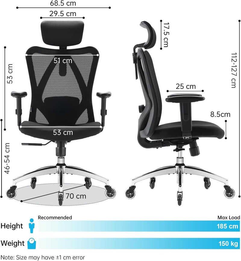 M18 Office Chair Ergonomic Desk Breathable Mesh Design