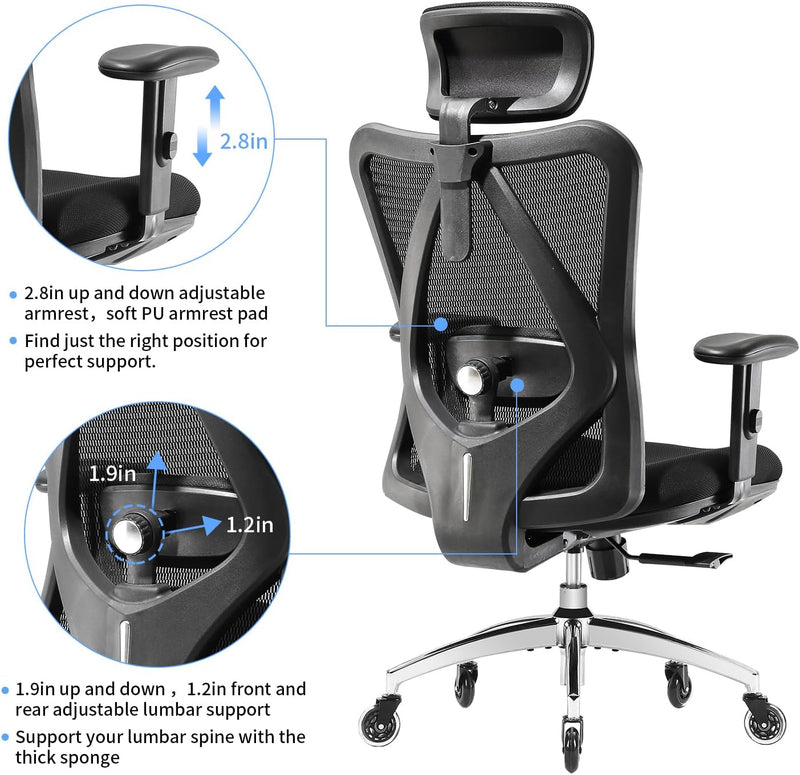 M18 Office Chair Ergonomic Desk Breathable Mesh Design