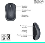 M185 Wireless Mouse 2.4ghz with USB Mini Receiver