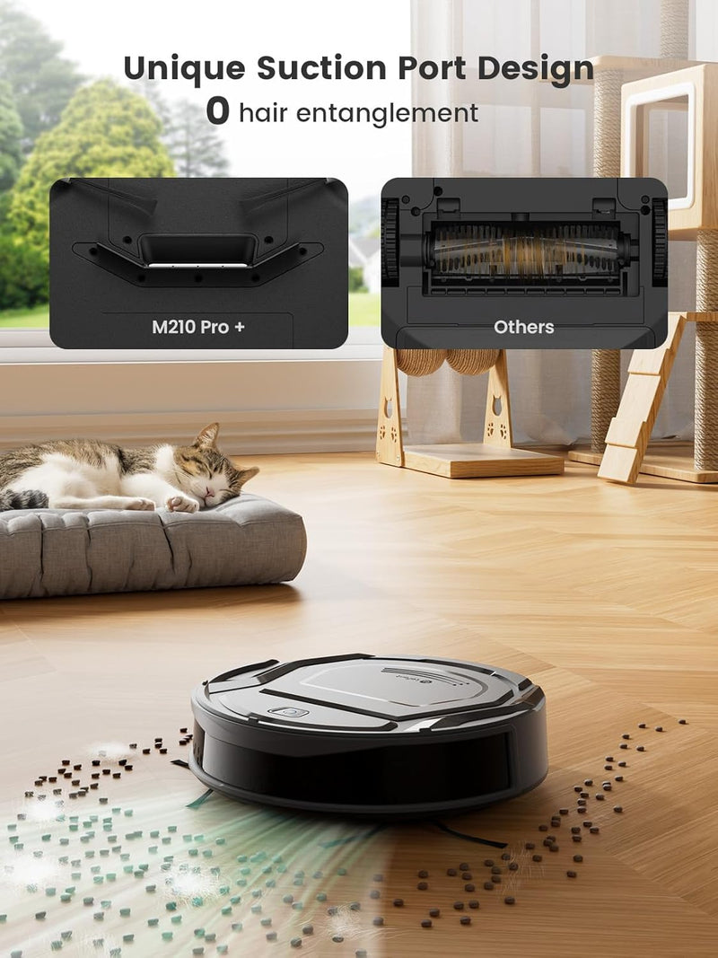 M210pro Robot Vacuum Cleaner 4000pa Suction for Carpet