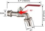 M22203 Double Garden Tap Brass with Connector