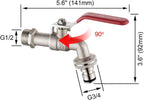 M22203 Double Garden Tap Brass with Connector