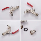 M22203 Double Garden Tap Brass with Connector