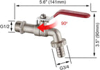 M22203 Double Garden Tap Brass with Connector