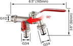 M22203 Double Garden Tap Brass with Connector
