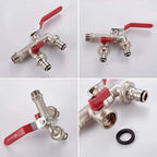 M22203 Double Garden Tap Brass with Connector