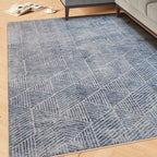 Washable Geometric Cotton Large Rugs Modern Stain Resistant