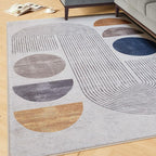 Washable Geometric Cotton Large Rugs Modern Stain Resistant