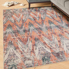 Washable Geometric Cotton Large Rugs Modern Stain Resistant