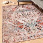 Washable Geometric Cotton Large Rugs Modern Stain Resistant