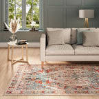 Washable Geometric Cotton Large Rugs Modern Stain Resistant