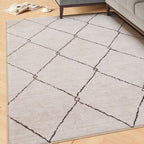 Washable Geometric Cotton Large Rugs Modern Stain Resistant