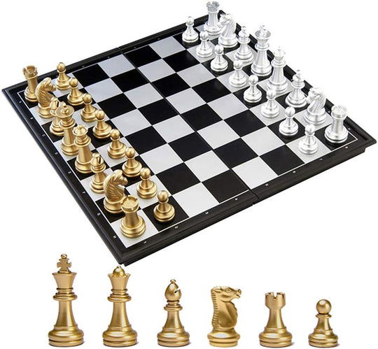Magnetic Chess Set with Folding Board and Pieces