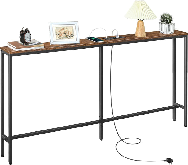 Console Table with Power Outlets 160CM Narrow
