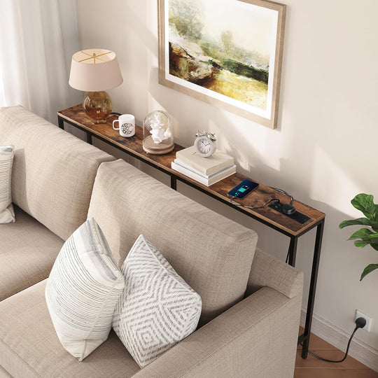 Console Table with Power Outlets 160CM Narrow
