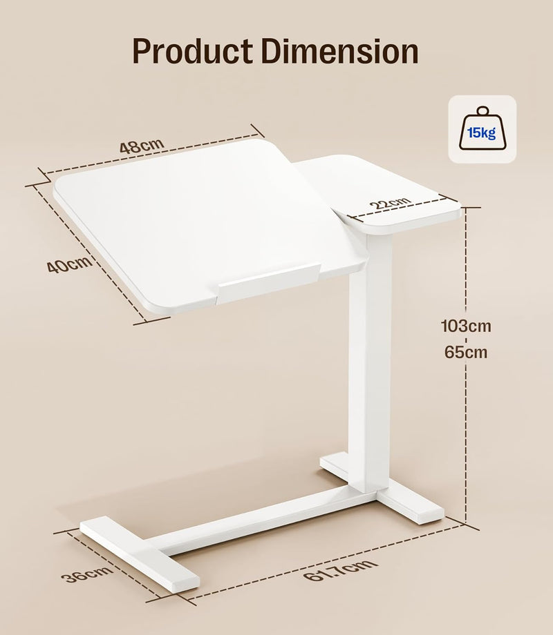 Fit Dual Overbed Table with Wheels C-Shape Height