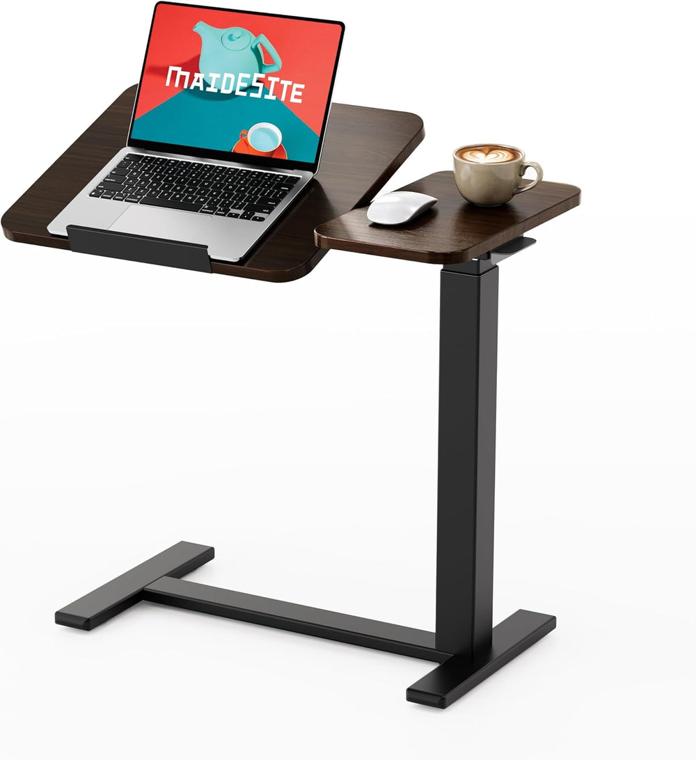 Maidesite Fit Dual Overbed Table with Wheels C-Shape