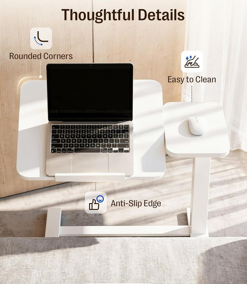 Fit Dual Overbed Table with Wheels C-Shape Height