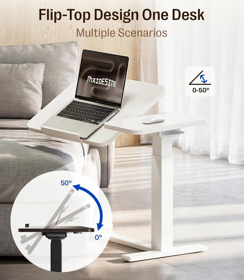 Fit Dual Overbed Table with Wheels C-Shape Height