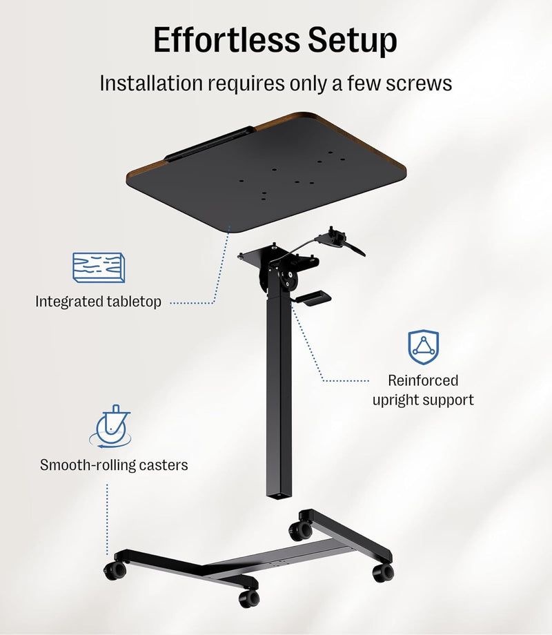 Fit Pro Over Bed Table with Wheels Height