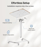 Maidesite Fit Pro Over Bed Table with Wheels