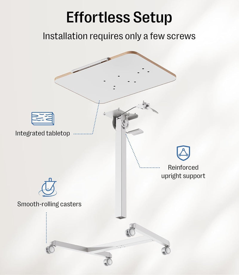 Fit Pro Over Bed Table with Wheels Height