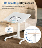 Maidesite Fit Pro Over Bed Table with Wheels