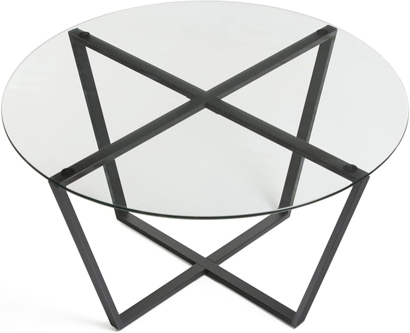 Round Metro Glass Coffee Table Side Table