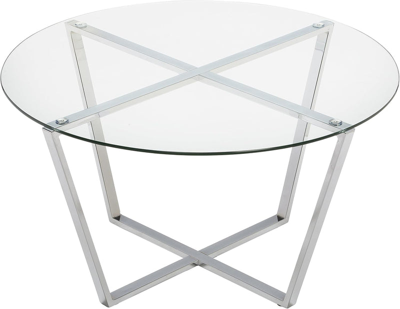 Round Metro Glass Coffee Table Side Table