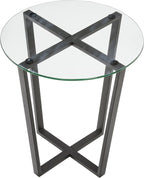 Mango Steam Round Metro Glass Coffee Table Side