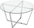 Mango Steam Round Metro Glass Coffee Table Side
