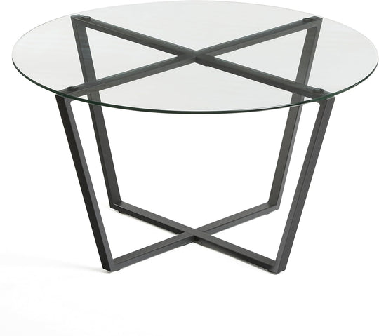 Round Metro Glass Coffee Table Side Table