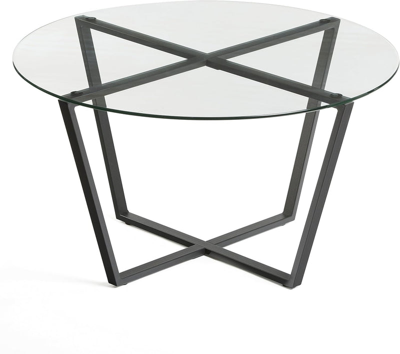 Round Metro Glass Coffee Table Side Table