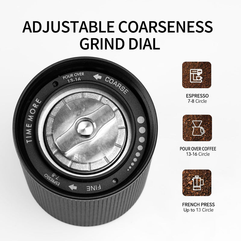 Manual Stainless Steel Coffee Bean Grinder with Foldable