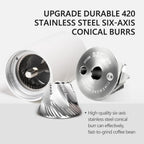 Manual Stainless Steel Coffee Bean Grinder with Foldable