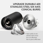 Manual Stainless Steel Coffee Bean Grinder with Foldable