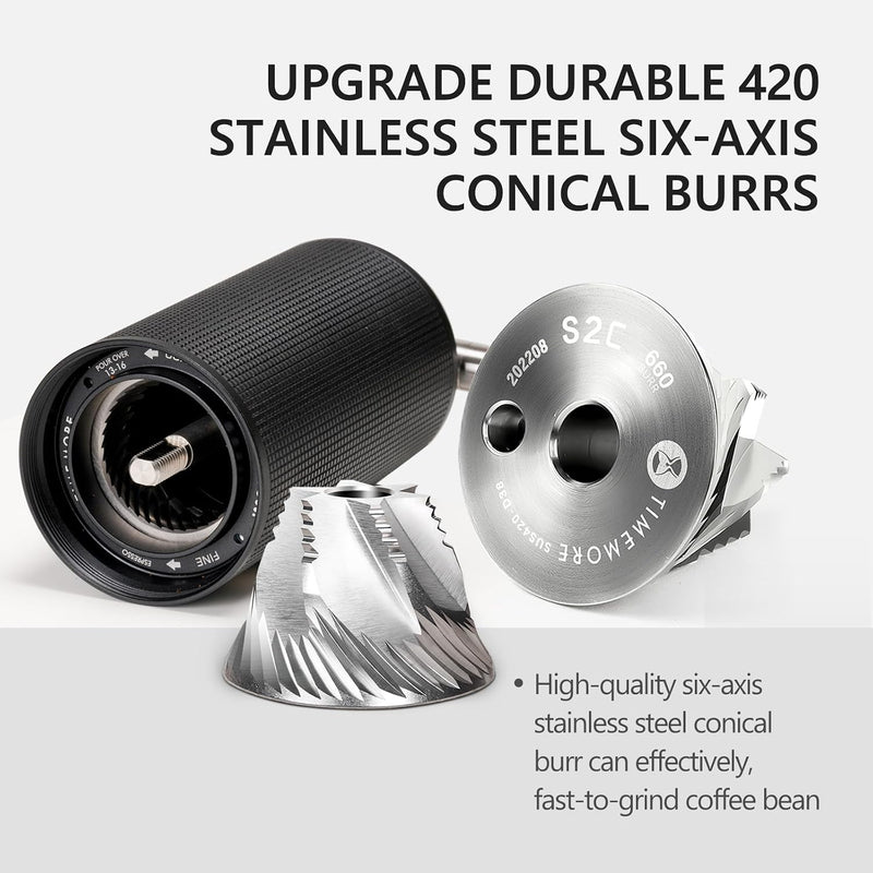 Manual Stainless Steel Coffee Bean Grinder with Foldable