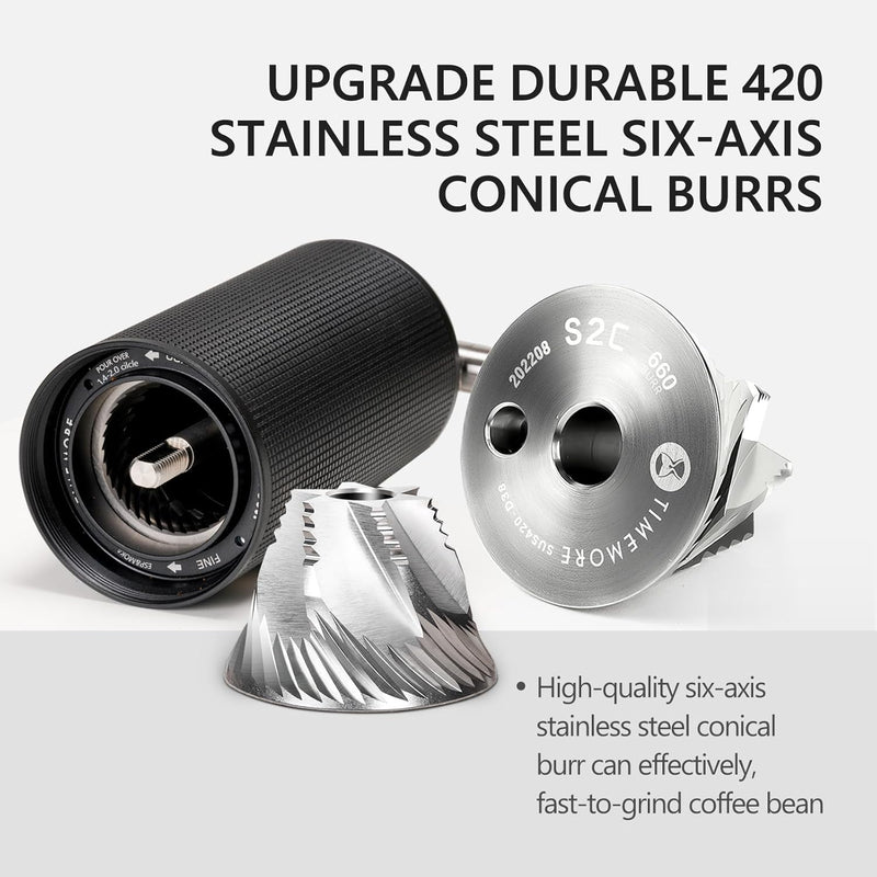 Manual Stainless Steel Coffee Bean Grinder with Foldable