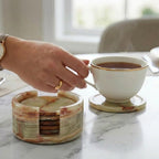 Marble Coasters for Drinks 3.5 Inch Round (Set of 6)