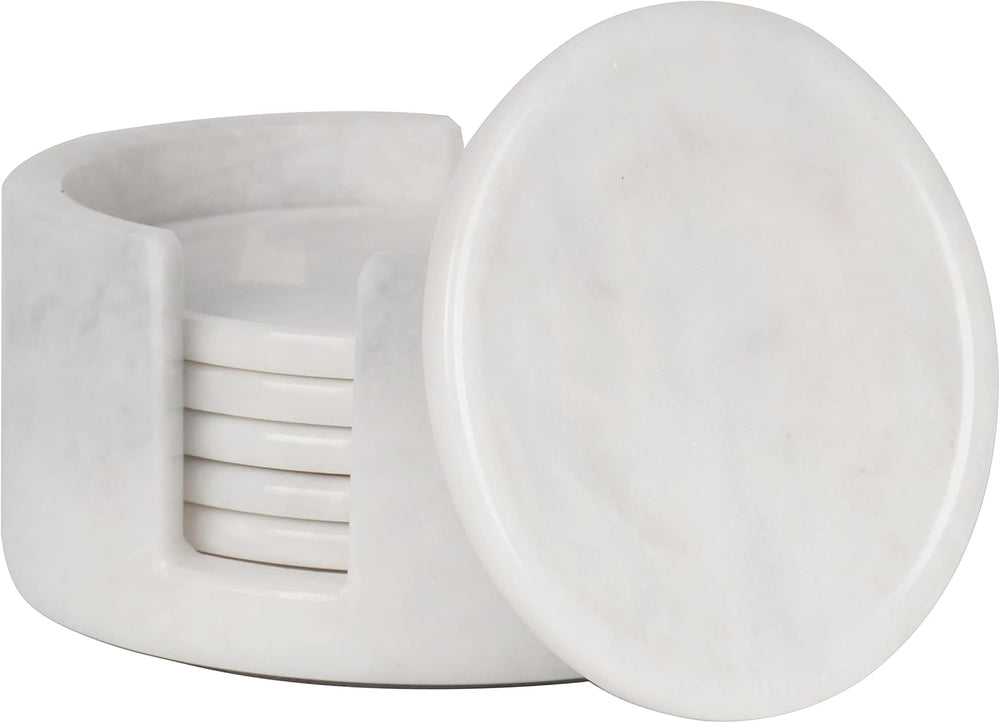 Marble Coasters for Drinks 3.5 Inch Round (Set of 6)