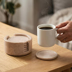 Marble Coasters for Drinks 3.5 Inch Round (Set of 6)
